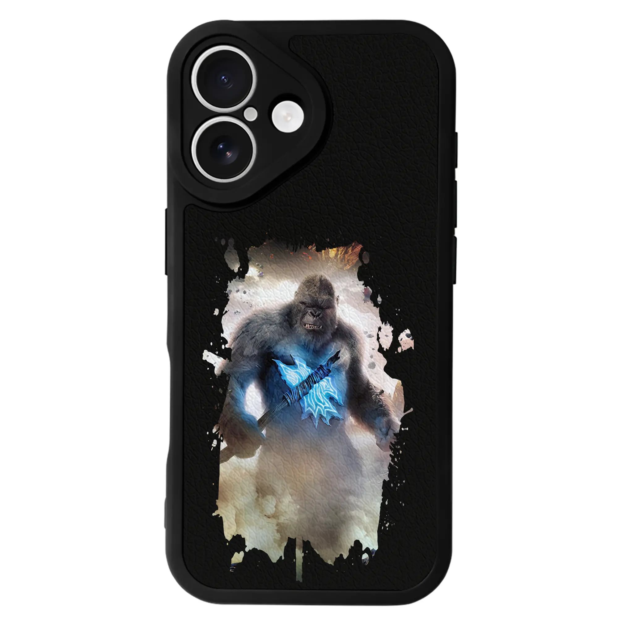 ゴジラ グッズ,キングコング - IPhone 16シリーズ対応 ・ シリコンスマホケース ・ レザー調 ・ 高精度フィット ・ 耐衝撃 ・ ワイヤレス充電対応 ・ 精密カット